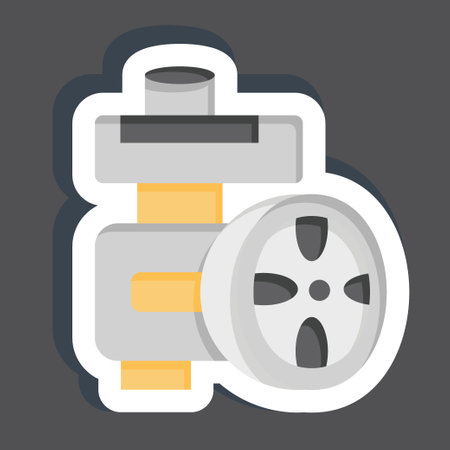 Sticker Poer Steering Pump. related to Car Maintenance symbol. simple design editable. simple illustrationのイラスト素材