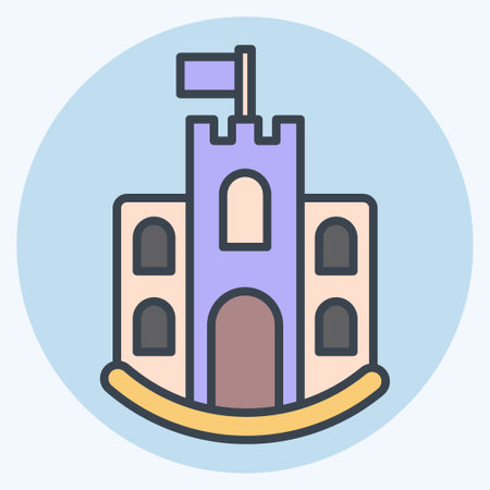 Icon castle. related to Icon Building symbol. color mate style. simple design editable. simple illustrationのイラスト素材
