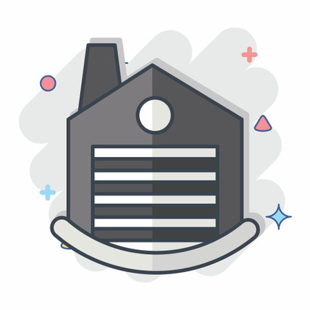 Icon Factory. related to Icon Building symbol. comic style. simple design editable. simple illustrationのイラスト素材