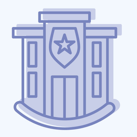 Icon Police Station. related to Icon Building symbol. two tone style. simple design editable. simple illustrationのイラスト素材