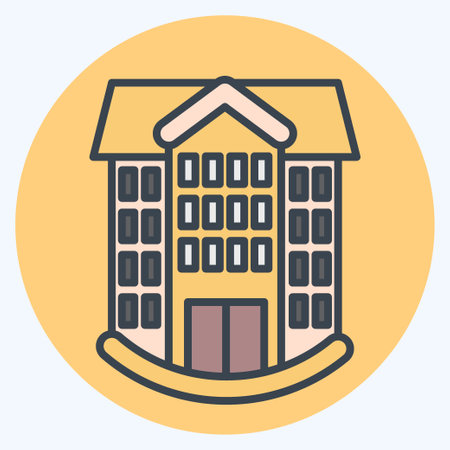 Icon School. related to Icon Building symbol. color mate style. simple design editable. simple illustrationのイラスト素材