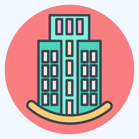 Icon Skyscraper. related to Icon Building symbol. color mate style. simple design editable. simple illustrationのイラスト素材