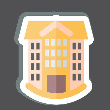 Sticker School. related to Sticker Building symbol. simple design editable. simple illustrationのイラスト素材