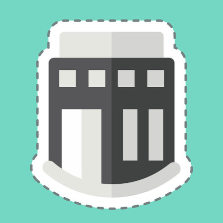 Sticker line cut Club. related to Sticker line cut Building symbol. simple design editable. simple illustrationのイラスト素材