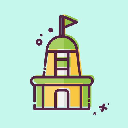 Icon Temple. related to India symbol. MBE style. simple design editable. simple illustrationのイラスト素材