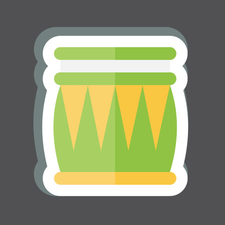 Sticker Tabla. related to India symbol. simple design editable. simple illustrationのイラスト素材