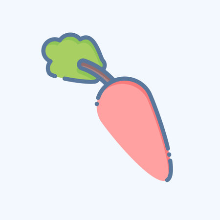 Icon Carrot. related to Fruit and Vegetable symbol. doodle style. simple design editable. simple illustrationのイラスト素材