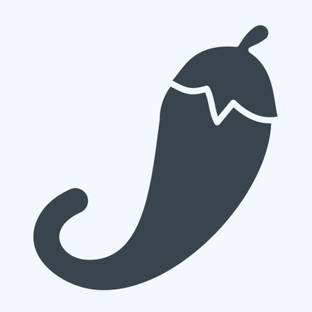 Icon Chili Paper. related to Fruit and Vegetable symbol. glyph style. simple design editable. simple illustrationのイラスト素材