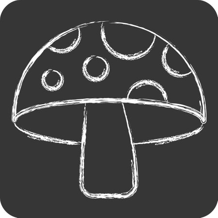 Icon Mushroom. related to Fruit and Vegetable symbol. chalk Style. simple design editable. simple illustrationのイラスト素材