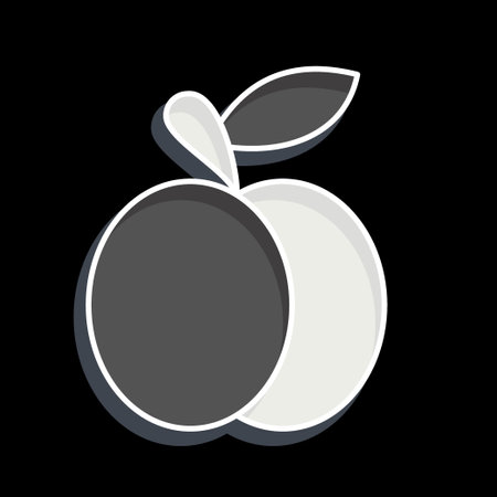 Icon Plum. related to Fruit and Vegetable symbol. glossy style. simple design editable. simple illustrationのイラスト素材