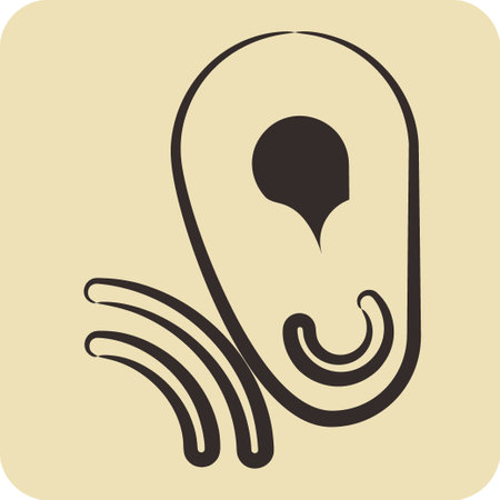Icon Ear. related to Communication symbol. hand drawn style. simple design editable. simple illustrationのイラスト素材