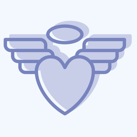 Icon Angle. related to Valentine Day symbol. two tone style. simple design editable. simple illustrationのイラスト素材