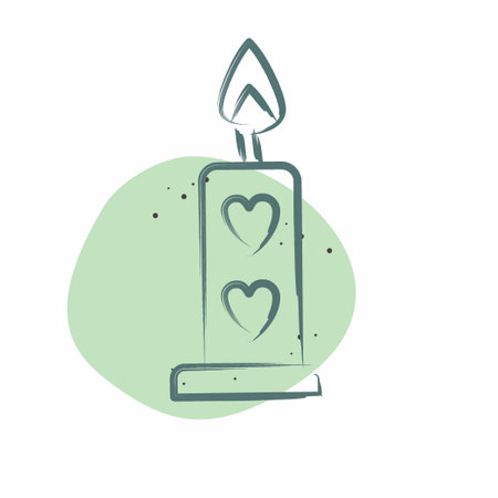 Icon Candle. related to Valentine Day symbol. Color Spot Style. simple design editable. simple illustrationのイラスト素材