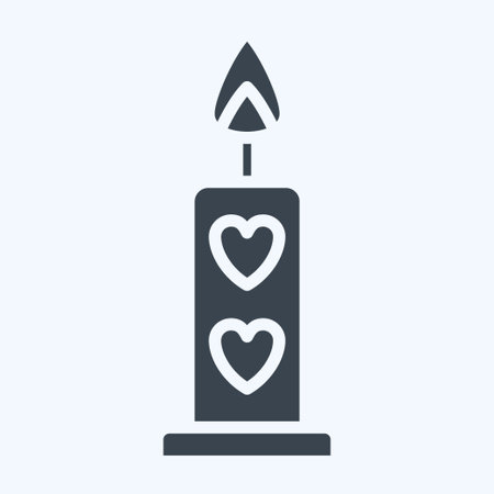 Icon Candle. related to Valentine Day symbol. glyph style. simple design editable. simple illustrationのイラスト素材