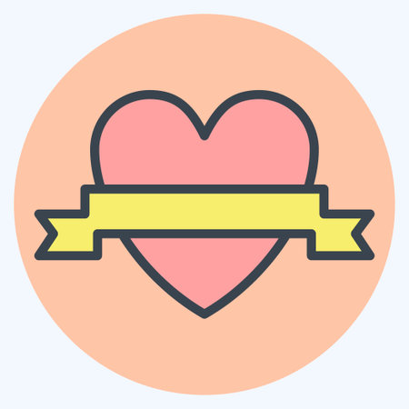 Icon Love. related to Valentine Day symbol. color mate style. simple design editable. simple illustrationのイラスト素材