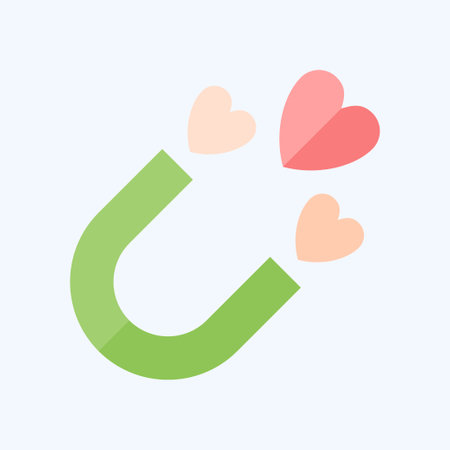 Icon Magnet. related to Valentine Day symbol. flat style. simple design editable. simple illustrationのイラスト素材