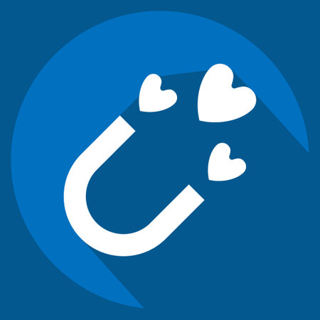 Icon Magnet. related to Valentine Day symbol. long shadow style. simple design editable. simple illustrationのイラスト素材