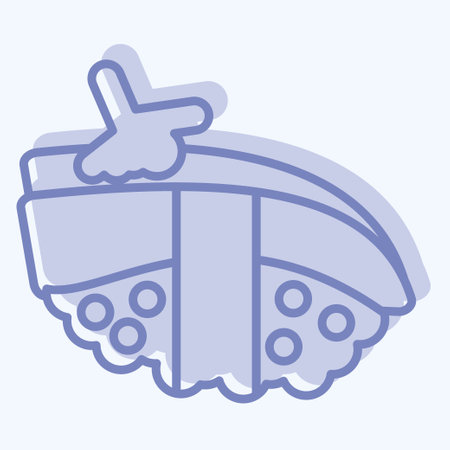 Icon Anako. related to Sushi symbol. two tone style. simple design editable. simple illustrationのイラスト素材