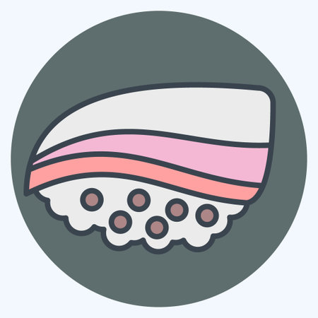 Icon Buri. related to Sushi symbol. color mate style. simple design editable. simple illustrationのイラスト素材