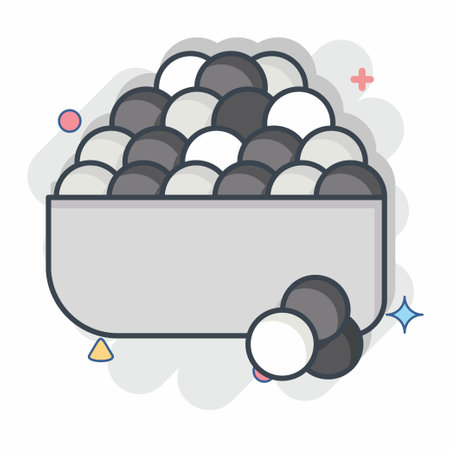 Icon Ikura. related to Sushi symbol. comic style. simple design editable. simple illustrationのイラスト素材