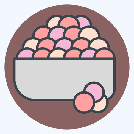 Icon Ikura. related to Sushi symbol. color mate style. simple design editable. simple illustrationのイラスト素材