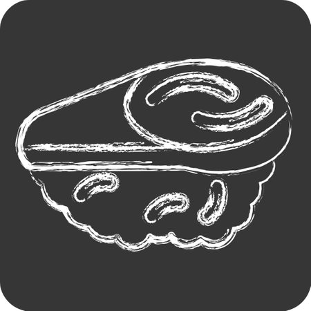 Icon Madai. related to Sushi symbol. chalk Style. simple design editable. simple illustrationのイラスト素材