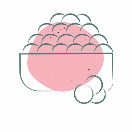 Icon Ikura. related to Sushi symbol. Color Spot Style. simple design editable. simple illustrationのイラスト素材