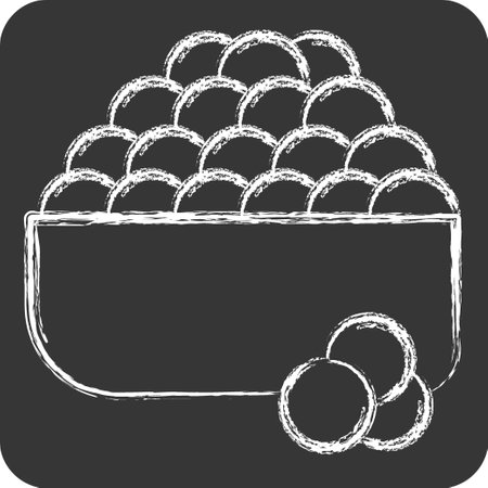 Icon Ikura. related to Sushi symbol. chalk Style. simple design editable. simple illustrationのイラスト素材