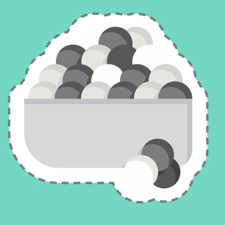 Sticker line cut Ikura. related to Sushi symbol. simple design editable. simple illustrationのイラスト素材