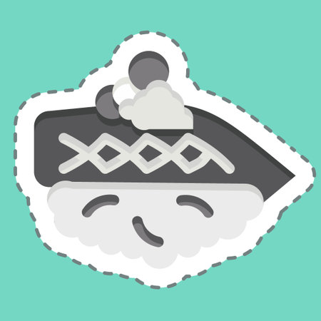 Sticker line cut Kohada. related to Sushi symbol. simple design editable. simple illustrationのイラスト素材