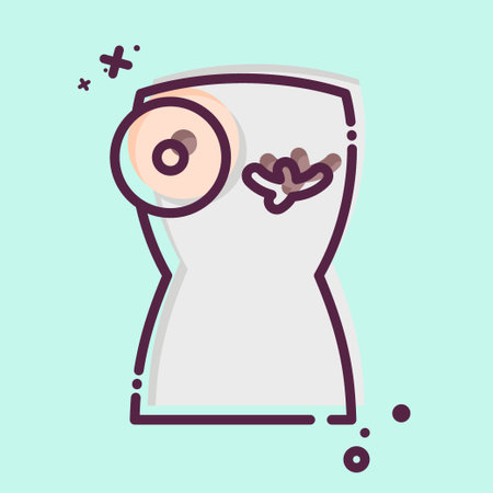 Icon Breast Cancer. related to World Cancer symbol. MBE style. simple design editable. simple illustrationのイラスト素材