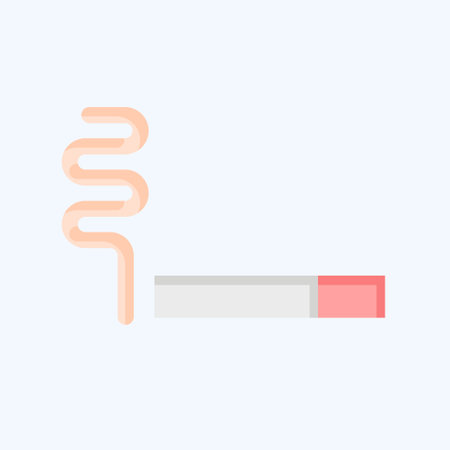 Icon Cigar. related to World Cancer symbol. flat style. simple design editable. simple illustrationのイラスト素材