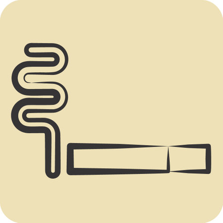Icon Cigar. related to World Cancer symbol. hand drawn style. simple design editable. simple illustrationのイラスト素材