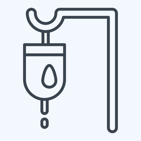 Icon Travenous Saline. related to World Cancer symbol. line style. simple design editable. simple illustrationのイラスト素材