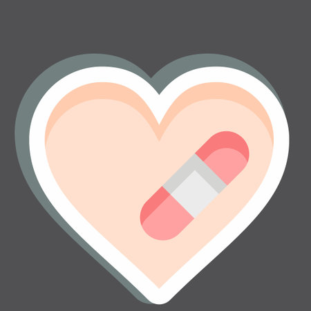 Sticker Cure. related to World Cancer symbol. simple design editable. simple illustrationのイラスト素材