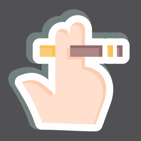 Sticker Smoke. related to World Cancer symbol. simple design editable. simple illustrationのイラスト素材