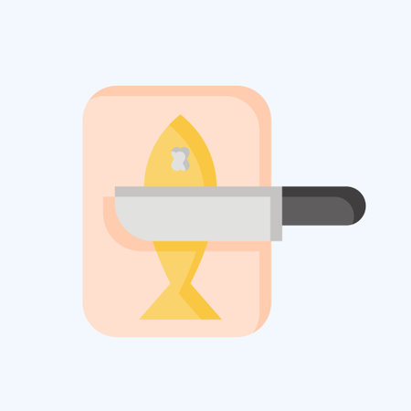 Icon Chopped Fish. related to Cooking symbol. flat style. simple design editable. simple illustrationのイラスト素材
