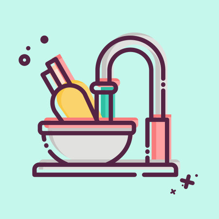 Icon Cleaning. related to Cooking symbol. MBE style. simple design editable. simple illustrationのイラスト素材