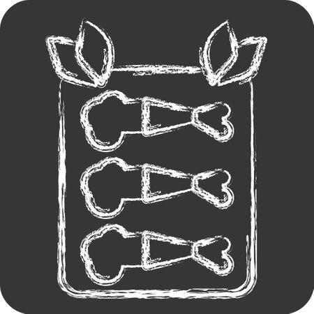 Icon Fried Food. related to Cooking symbol. chalk Style. simple design editable. simple illustrationのイラスト素材