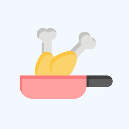 Icon Fried. related to Cooking symbol. flat style. simple design editable. simple illustrationのイラスト素材