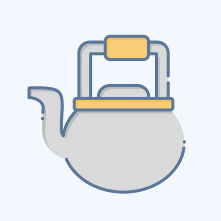 Icon Kettle. related to Cooking symbol. doodle style. simple design editable. simple illustrationのイラスト素材
