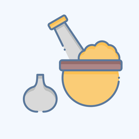 Icon Pound Mortar. related to Cooking symbol. doodle style. simple design editable. simple illustrationのイラスト素材
