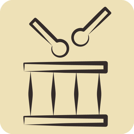 Icon Bedug. related to Ramadan symbol. hand drawn style. simple design editable. simple illustrationのイラスト素材