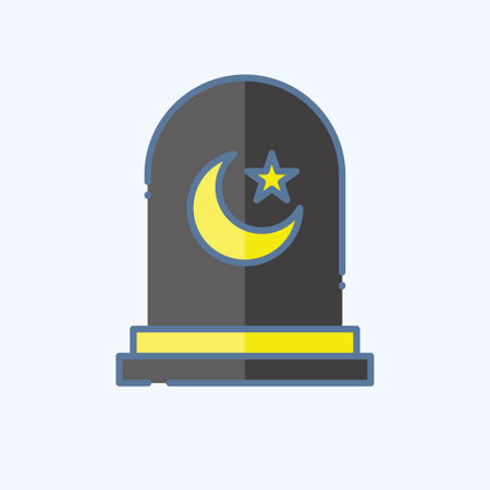 Icon Cemetery. related to Ramadan symbol. doodle style. simple design editable. simple illustrationのイラスト素材