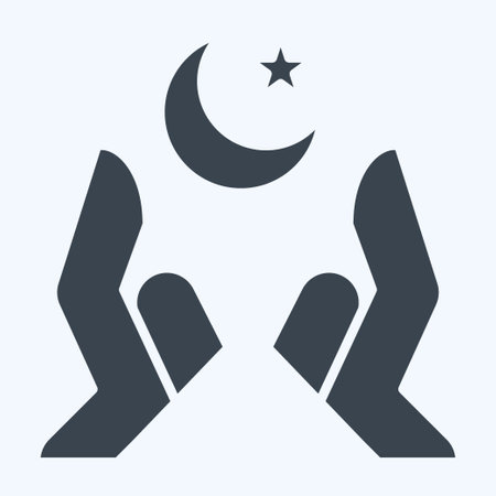 Icon Hands. related to Ramadan symbol. glyph style. simple design editable. simple illustrationのイラスト素材
