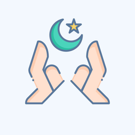 Icon Hands. related to Ramadan symbol. doodle style. simple design editable. simple illustrationのイラスト素材