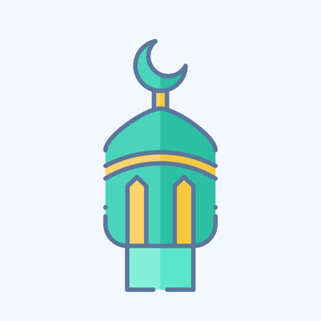 Icon Lantern. related to Ramadan symbol. doodle style. simple design editable. simple illustrationのイラスト素材