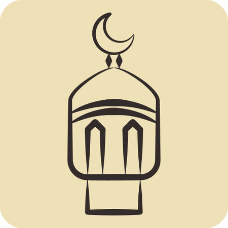 Icon Lantern. related to Ramadan symbol. hand drawn style. simple design editable. simple illustrationのイラスト素材
