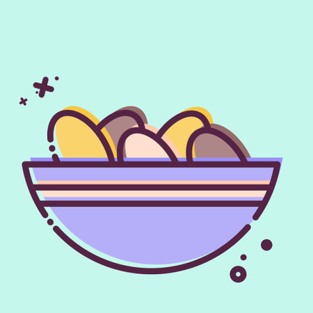 Icon Nuts. related to Ramadan symbol. MBE style. simple design editable. simple illustrationのイラスト素材