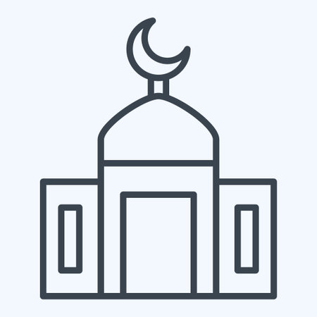 Icon Mosque. related to Ramadan symbol. line style. simple design editable. simple illustrationのイラスト素材